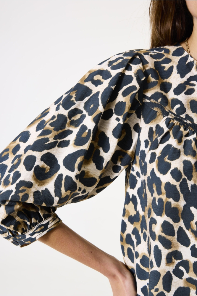 BLOUSE MET PRINT H50030 912 ALMOND